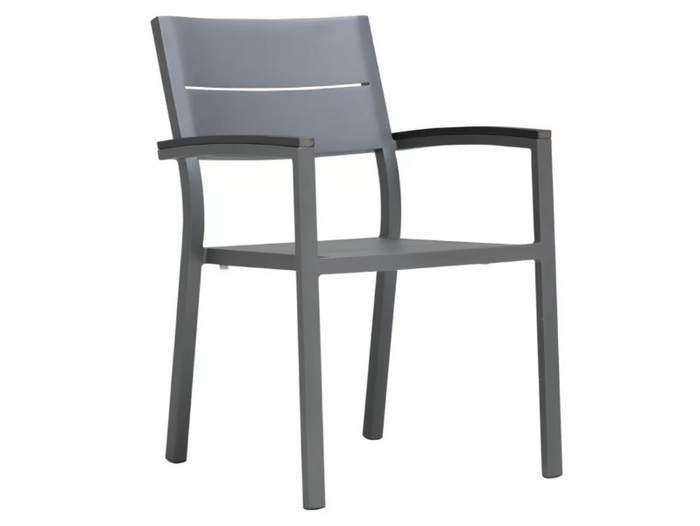 DUO - Stackable garden chair with armrests _ JANUS et Cie